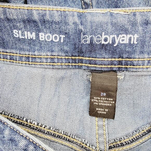 Lane Bryant Slim Boot Embellished Pockets Medium Wash Jeans - Size 26 - Picture 6 of 8